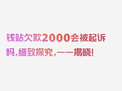 钱站欠款2000会被起诉吗，细致探究，一一揭晓！