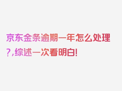 京东金条逾期一年怎么处理?，综述一次看明白！