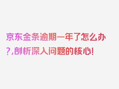 京东金条逾期一年了怎么办?，剖析深入问题的核心！