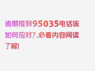 逾期接到95035电话该如何应对?,必看内容阅读了解！