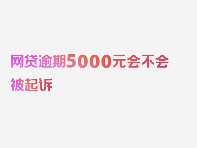 网贷逾期5000元会不会被起诉