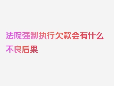 法院强制执行欠款会有什么不良后果