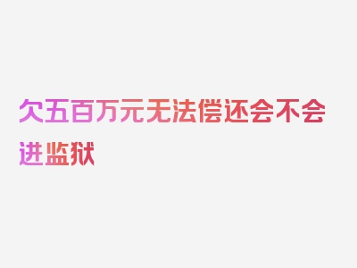 欠五百万元无法偿还会不会进监狱