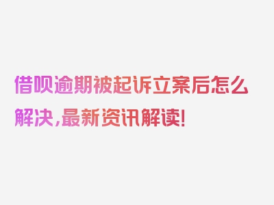 借呗逾期被起诉立案后怎么解决，最新资讯解读！