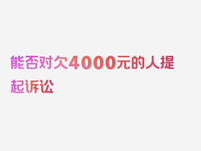 能否对欠4000元的人提起诉讼