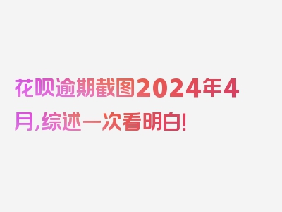 花呗逾期截图2024年4月，综述一次看明白！