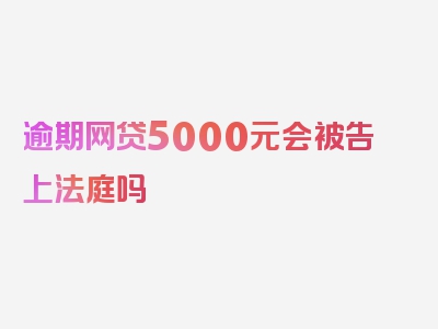 逾期网贷5000元会被告上法庭吗