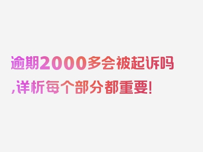 逾期2000多会被起诉吗，详析每个部分都重要！