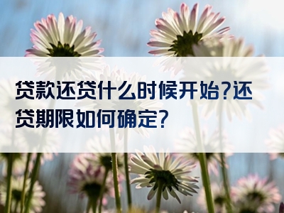 贷款还贷什么时候开始？还贷期限如何确定？