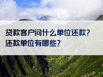 贷款客户问什么单位还款？还款单位有哪些？