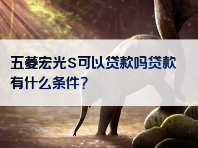 五菱宏光s可以贷款吗贷款有什么条件？