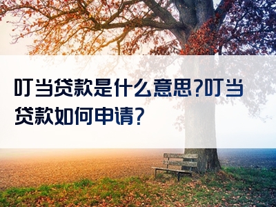 叮当贷款是什么意思？叮当贷款如何申请？