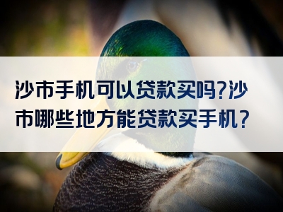 沙市手机可以贷款买吗？沙市哪些地方能贷款买手机？