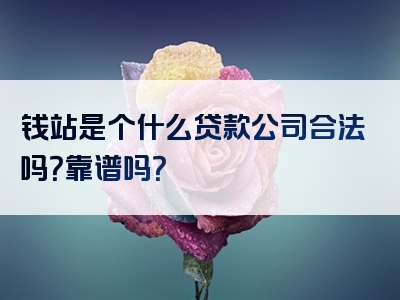 钱站是个什么贷款公司合法吗？靠谱吗？