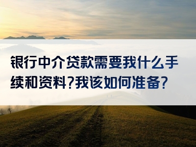 银行中介贷款需要我什么手续和资料？我该如何准备？