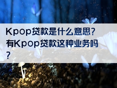 Kpop贷款是什么意思？有Kpop贷款这种业务吗？