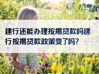 建行还能办理按揭贷款吗建行按揭贷款政策变了吗？