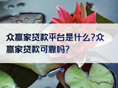 众赢家贷款平台是什么？众赢家贷款可靠吗？