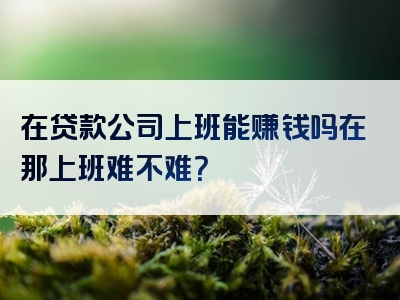 在贷款公司上班能赚钱吗在那上班难不难？