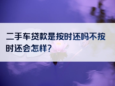 二手车贷款是按时还吗不按时还会怎样？