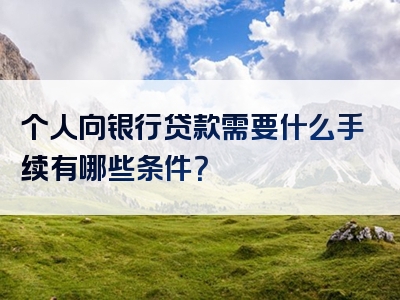 个人向银行贷款需要什么手续有哪些条件？