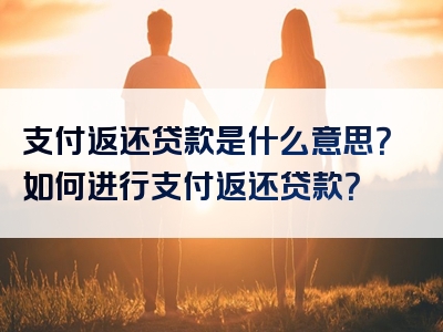 支付返还贷款是什么意思？如何进行支付返还贷款？