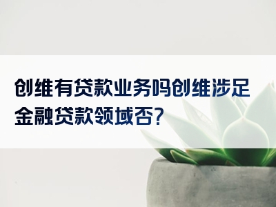 创维有贷款业务吗创维涉足金融贷款领域否？